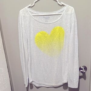 American Eagle Outfitte Long Sleeve Tee with Yellow Heart